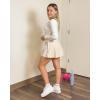imageStelle Womens Tennis Golf Skirts High Waisted with Pockets Inner Shorts for Athletic Skorts Sports Running PickleballWhite Beige