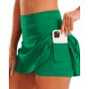 imageStelle Women Tennis Skirt Golf Skorts Athletic High Waisted with Pockets Inner Shorts Sport Workout Pleated PickleballEvergreen