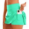 imageStelle Women Tennis Skirt Golf Skorts Athletic High Waisted with Pockets Inner Shorts Sport Workout Pleated PickleballMint Green