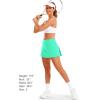 imageStelle Women Tennis Skirt Golf Skorts Athletic High Waisted with Pockets Inner Shorts Sport Workout Pleated PickleballMint Green