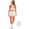 imageStelle Women Tennis Skirt Golf Skorts Athletic High Waisted with Pockets Inner Shorts Sport Workout Pleated PickleballWhite Beige