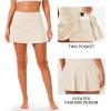 imageStelle Women Tennis Skirt Golf Skorts Athletic High Waisted with Pockets Inner Shorts Sport Workout Pleated PickleballWhite Beige