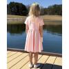 imageStelle Girls Dresses Cotton Short Sleeve Dress Cute Midi Casual Sundress with 2 PocketsBlush Pink