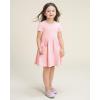 imageStelle Girls Dresses Cotton Short Sleeve Dress Cute Midi Casual Sundress with 2 PocketsBlush Pink