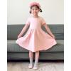 imageStelle Girls Dresses Cotton Short Sleeve Dress Cute Midi Casual Sundress with 2 PocketsBlush Pink