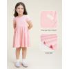 imageStelle Girls Dresses Cotton Short Sleeve Dress Cute Midi Casual Sundress with 2 PocketsBlush Pink