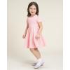 imageStelle Girls Dresses Cotton Short Sleeve Dress Cute Midi Casual Sundress with 2 PocketsBlush Pink