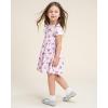 imageStelle Girls Dresses Cotton Short Sleeve Dress Cute Midi Casual Sundress with 2 PocketsButterfly Bliss Print
