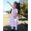 imageStelle Girls Dresses Cotton Short Sleeve Dress Cute Midi Casual Sundress with 2 PocketsButterfly Bliss Print