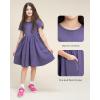 imageStelle Girls Dresses Cotton Short Sleeve Dress Cute Midi Casual Sundress with 2 PocketsDusty Grape