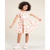 imageStelle Girls Dresses Cotton Short Sleeve Dress Cute Midi Casual Sundress with 2 PocketsGentle Peaches Print