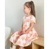 imageStelle Girls Dresses Cotton Short Sleeve Dress Cute Midi Casual Sundress with 2 PocketsGentle Peaches Print