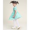 imageStelle Girls Dresses Cotton Short Sleeve Dress Cute Midi Casual Sundress with 2 PocketsMint Bow Print