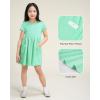 imageStelle Girls Dresses Cotton Short Sleeve Dress Cute Midi Casual Sundress with 2 PocketsMint Green