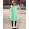 imageStelle Girls Dresses Cotton Short Sleeve Dress Cute Midi Casual Sundress with 2 PocketsMint Green
