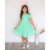 imageStelle Girls Dresses Cotton Short Sleeve Dress Cute Midi Casual Sundress with 2 PocketsMint Green
