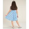 imageStelle Girls Dresses Cotton Short Sleeve Dress Cute Midi Casual Sundress with 2 PocketsMosaic Daisy Print