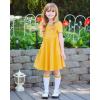 imageStelle Girls Dresses Cotton Short Sleeve Dress Cute Midi Casual Sundress with 2 PocketsSun Ray
