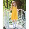 imageStelle Girls Dresses Cotton Short Sleeve Dress Cute Midi Casual Sundress with 2 PocketsSun Ray