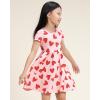 imageStelle Girls Dresses Cotton Short Sleeve Dress Cute Midi Casual Sundress with 2 PocketsSweet Hearts