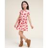 imageStelle Girls Dresses Cotton Short Sleeve Dress Cute Midi Casual Sundress with 2 PocketsSweet Hearts