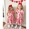 imageStelle Girls Dresses Cotton Short Sleeve Dress Cute Midi Casual Sundress with 2 PocketsSweet Hearts