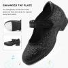 imageStelle Tap Shoes for Girls Toddler PU Tap Dance Shoes for ToddlerLittle KidsBig KidsBlack Giltter