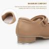 imageStelle Tap Shoes for Girls Toddler PU Tap Dance Shoes for ToddlerLittle KidsBig KidsTan