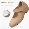 imageStelle Tap Shoes for Girls Toddler PU Tap Dance Shoes for ToddlerLittle KidsBig KidsTan