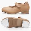 imageStelle Tap Shoes for Girls Toddler PU Tap Dance Shoes for ToddlerLittle KidsBig KidsTan