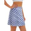 imageStelle Womens Athletic Skorts 17quot Golf Skirts Inner Shorts Tennis Skort with 2 Pockets Running Sports Pickleball SkirtFloral Tiles Print