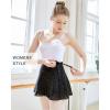 imageStelle Ballet Skirt Women Chiffon Sarong Wrap Skirt Adjustable Tie Adult Dance SkirtsBlack Shiny