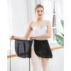 imageStelle Ballet Skirt Women Chiffon Sarong Wrap Skirt Adjustable Tie Adult Dance SkirtsBlack Shiny