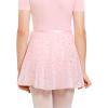 imageStelle Ballet Skirt Women Chiffon Sarong Wrap Skirt Adjustable Tie Adult Dance SkirtsPink Shiny