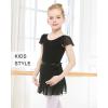 imageStelle Ballet Skirts for Girls Toddler Dance Skirt Chiffon Kids Ballet Wrap Skirts02black Adjustable Tie