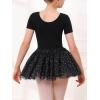 imageStelle Ballet Skirts for Girls Toddler Dance Skirt Chiffon Kids Ballet Wrap Skirts07black Shiny Tutu Skirt