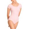 imageStelle Womens Short Sleeve Leotard for Ballet Dance Costumes Scoop Neck Sleeveless Double Lined BodysuitBallet Pink