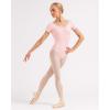 imageStelle Womens Short Sleeve Leotard for Ballet Dance Costumes Scoop Neck Sleeveless Double Lined BodysuitBallet Pink