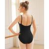 imageStelle Womens Short Sleeve Leotard for Ballet Dance Costumes Scoop Neck Sleeveless Double Lined BodysuitBlack