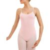 imageStelle Womens Short Sleeve Leotard for Ballet Dance Costumes Scoop Neck Sleeveless Double Lined BodysuitBallet Pink