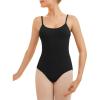 imageStelle Womens Short Sleeve Leotard for Ballet Dance Costumes Scoop Neck Sleeveless Double Lined BodysuitBlack