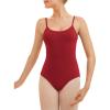 imageStelle Womens Short Sleeve Leotard for Ballet Dance Costumes Scoop Neck Sleeveless Double Lined BodysuitBurgundy