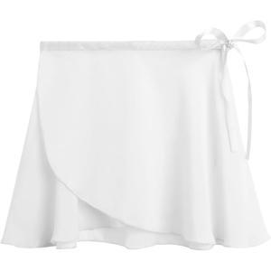 imageStelle Ballet Skirt Women Chiffon Sarong Wrap Skirt Adjustable Tie Adult Dance SkirtsWhite