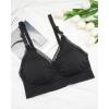 imageStelle Lace Nursing Bras for Breastfeeding Seamless Pregnancy Maternity Wireless Bralette with Pads Extenders3 Pack Black
