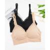 imageStelle Lace Nursing Bras for Breastfeeding Seamless Pregnancy Maternity Wireless Bralette with Pads Extenders3 Pack Blackblackbeige