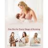 imageStelle Lace Nursing Bras for Breastfeeding Seamless Pregnancy Maternity Wireless Bralette with Pads Extenders3 Pack Blackblackbeige