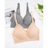 imageStelle Lace Nursing Bras for Breastfeeding Seamless Pregnancy Maternity Wireless Bralette with Pads ExtendersGraybeige