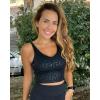 imageStelle Longline Sports Bra for Women Wirefree Padded Yoga Bras Tank Tops Fitness Workout Running Top1black Leopard