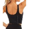 imageStelle Longline Sports Bra for Women Wirefree Padded Yoga Bras Tank Tops Fitness Workout Running Top1black Leopard