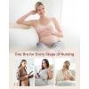 imageStelle Nursing Bras Maternity Bra for Breastfeeding Pregnancy Wireless Bralette with Pads Extenders ampamp Clips3 Pack Almond